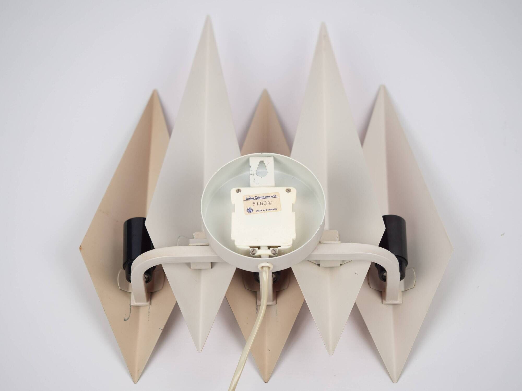 Pair of 2 Danish vintage wall lamps Diamant by Holm Sorensen, 1960