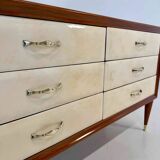 1950s Italian Chest of Drawers in Parchment, Attributed to Paolo Buffa