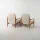 Pair of Scandinavian teak armchairs, 1950s–60s