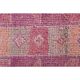 Tapis coureur vintage en laine et coton turc noué à la main rose 87x328