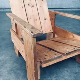 The Stijl Movement Dutch Pine Crate Chair attributed to Gerrit Rietveld, 1960s