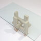 Travertine dining table by Willy Ballez