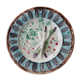 Assiette asperges barbotine