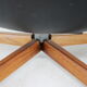 Madsen and Schubell Black Leather Reclining Chair and Stool, Denmark 1960