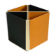Black and orange plastic compartment pencil pot, 1970
