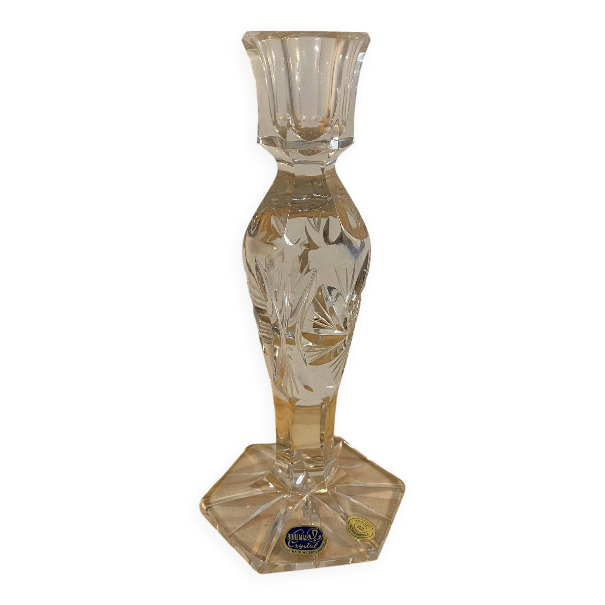 Bohemian crystal candlestick