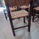 5 straw and wood chairs, brutalist 60s