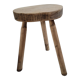 Tabouret vachet tripode bois massif clair