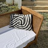 Baby cot in oak and caework
