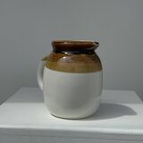 Small two-tone white and brown pitcher Made in China