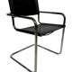 Ensemble vintage de 6 chaises à structure tubulaire Mart Stam design cuir