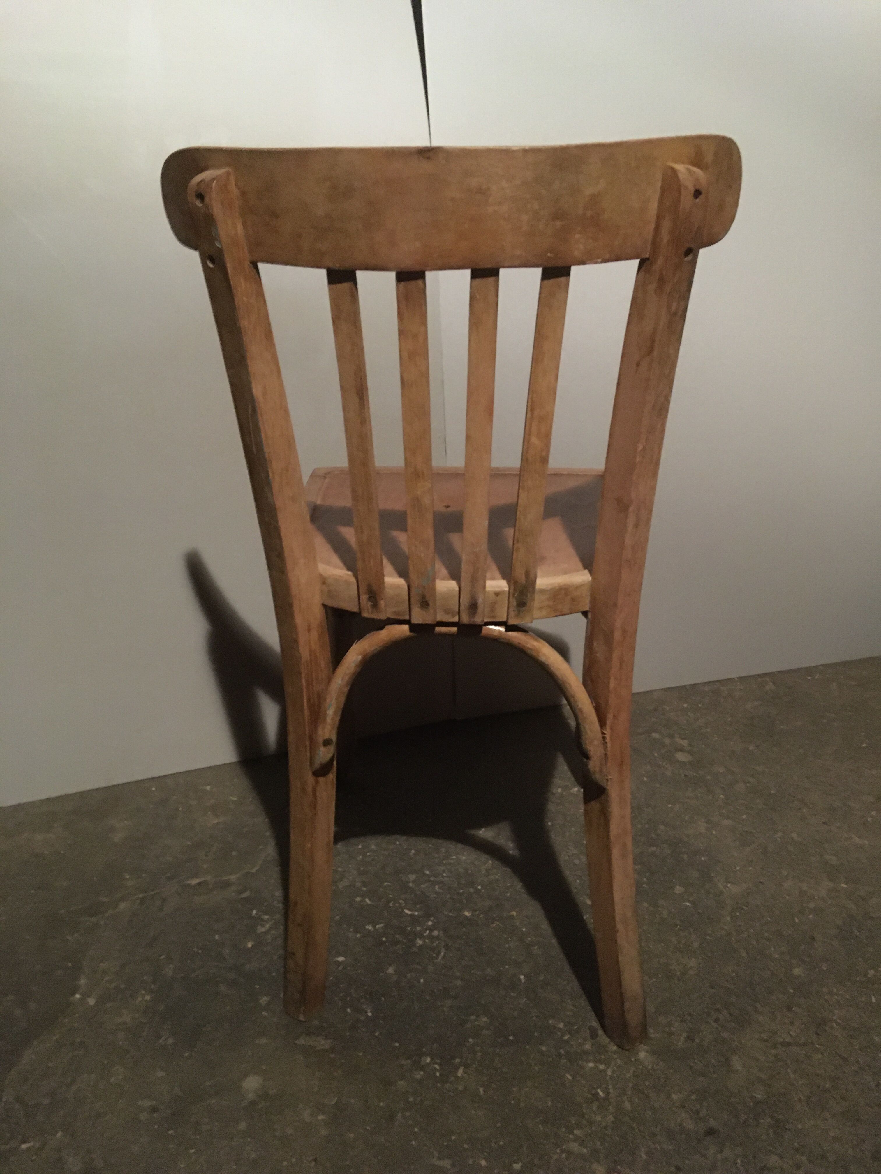 Lot of 2 vintage wooden bistro chairs