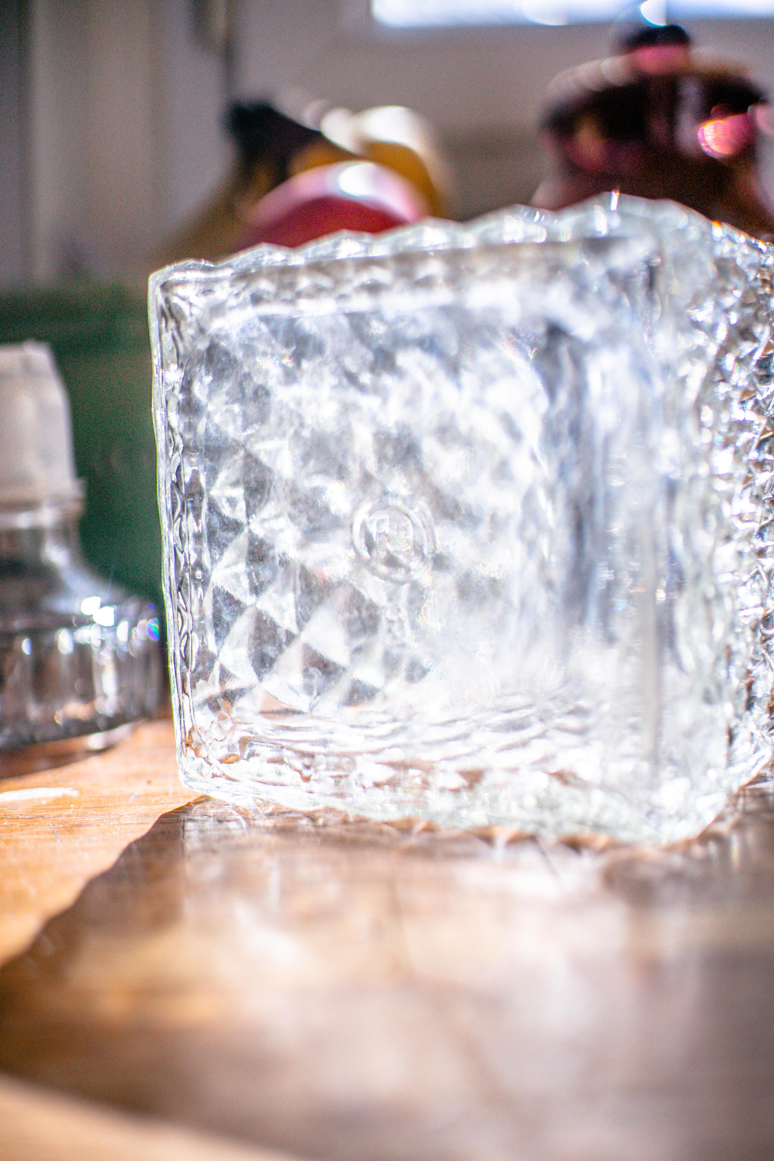 Antique whisky decanter signed r