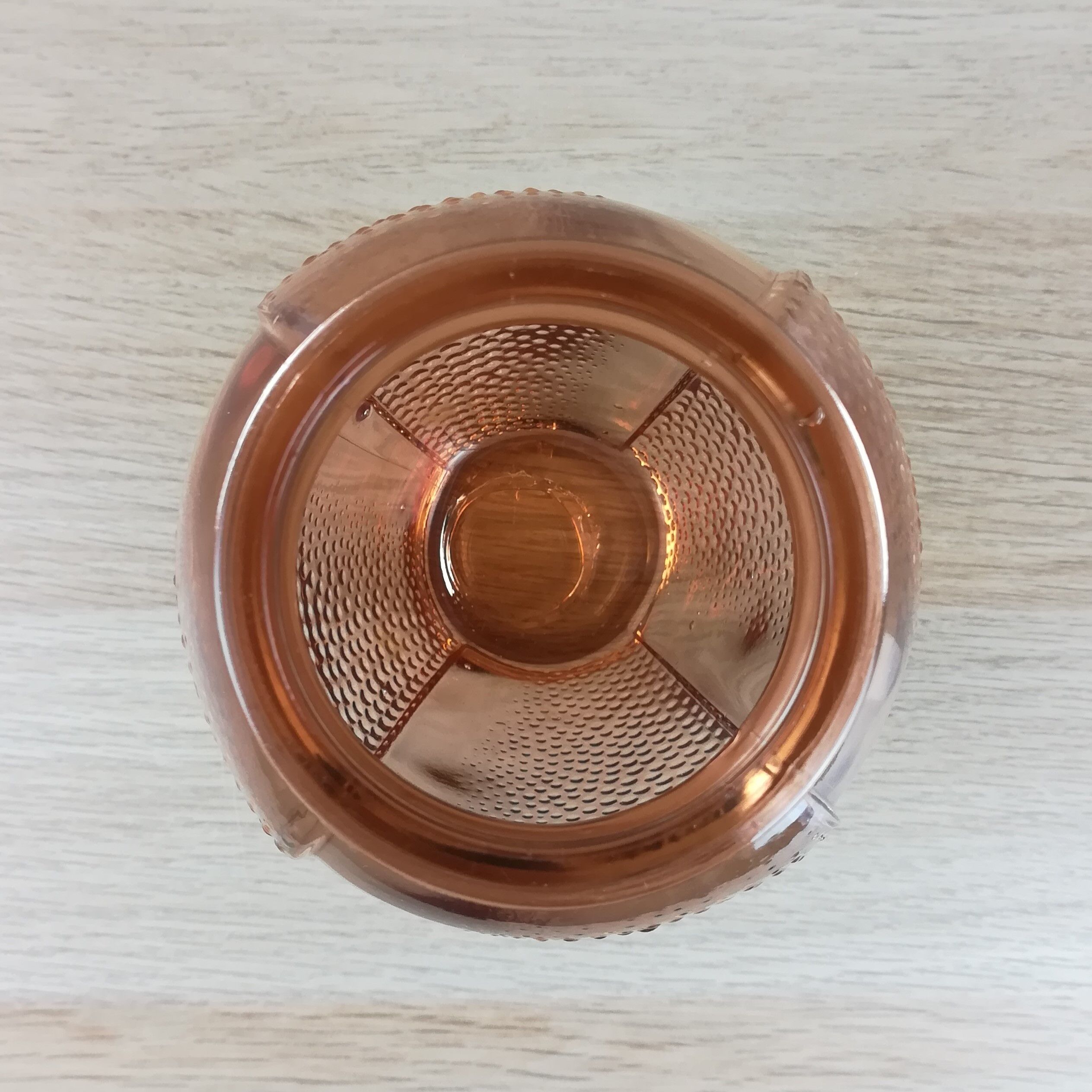 Peach pink glass vase