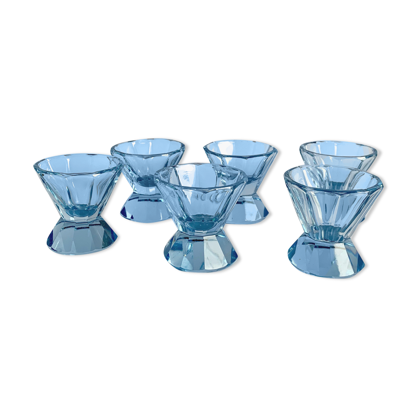 Art deco glasses, set of 6, 1940s