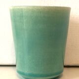 Signed ceramic turquoise cup