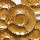 5 artichoke plates in earthenware in vintage Gien slurry