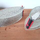 Pair of designer glass eye sconces from the 60s and 70s