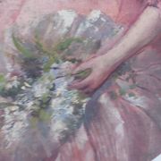 Portrait painting to young girls oil on canvas 19th
