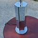 Lamp of the 70s in chrome metal original lampshade
