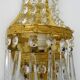 Pair of vintage 3-tiered hot air balloon wall sconces with glass tassels. 1960s