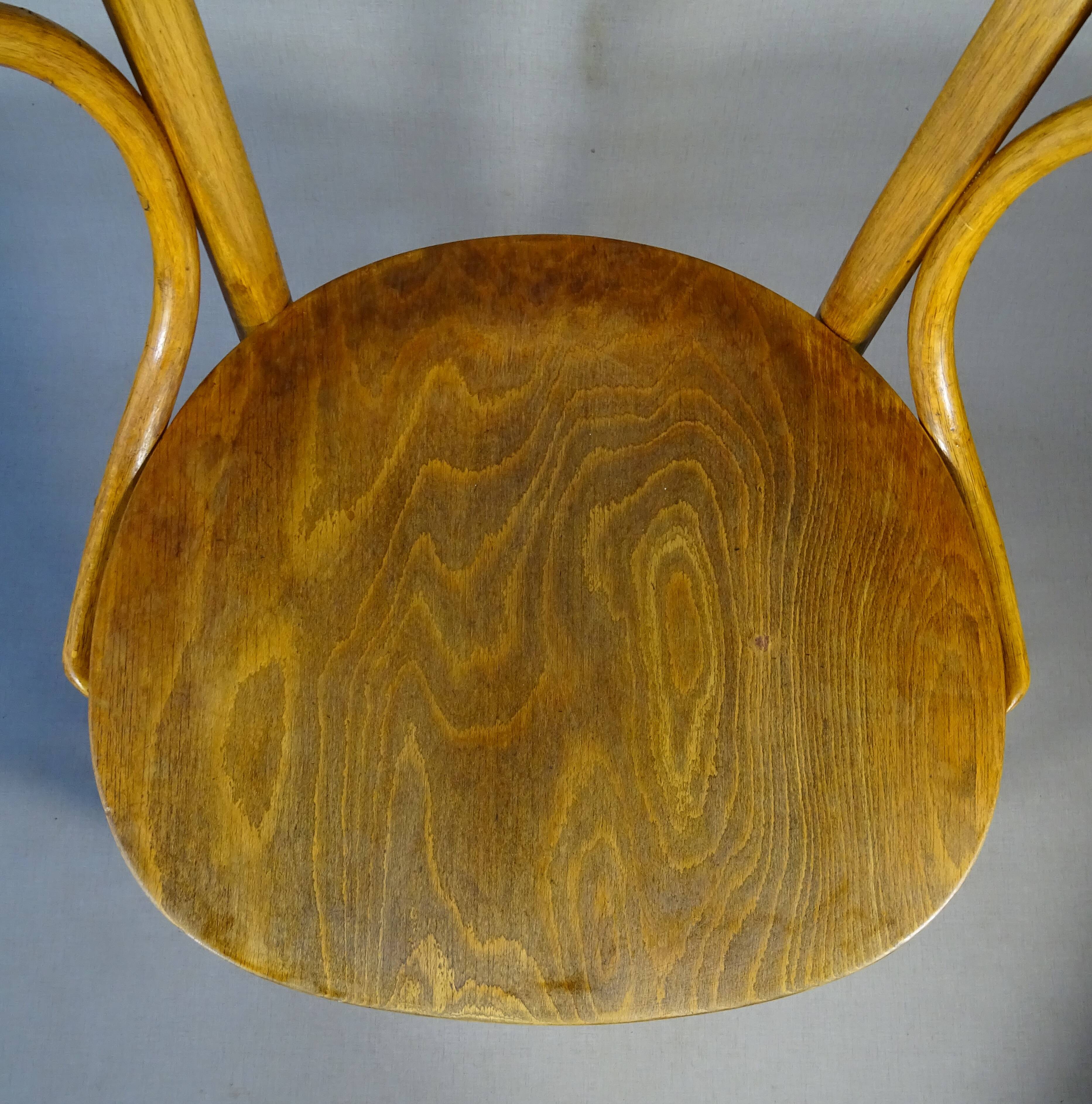 Thonet Bistrot Armchair N°B4 circa 1930 saddle wood seat