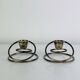 Pair of silver-plated metal candlesticks, vintage
