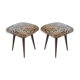 Pair of vintage leopard velvet stools from the 20th century, Europe, 1960s.