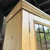 Glass cabinet or display case in pine 1950