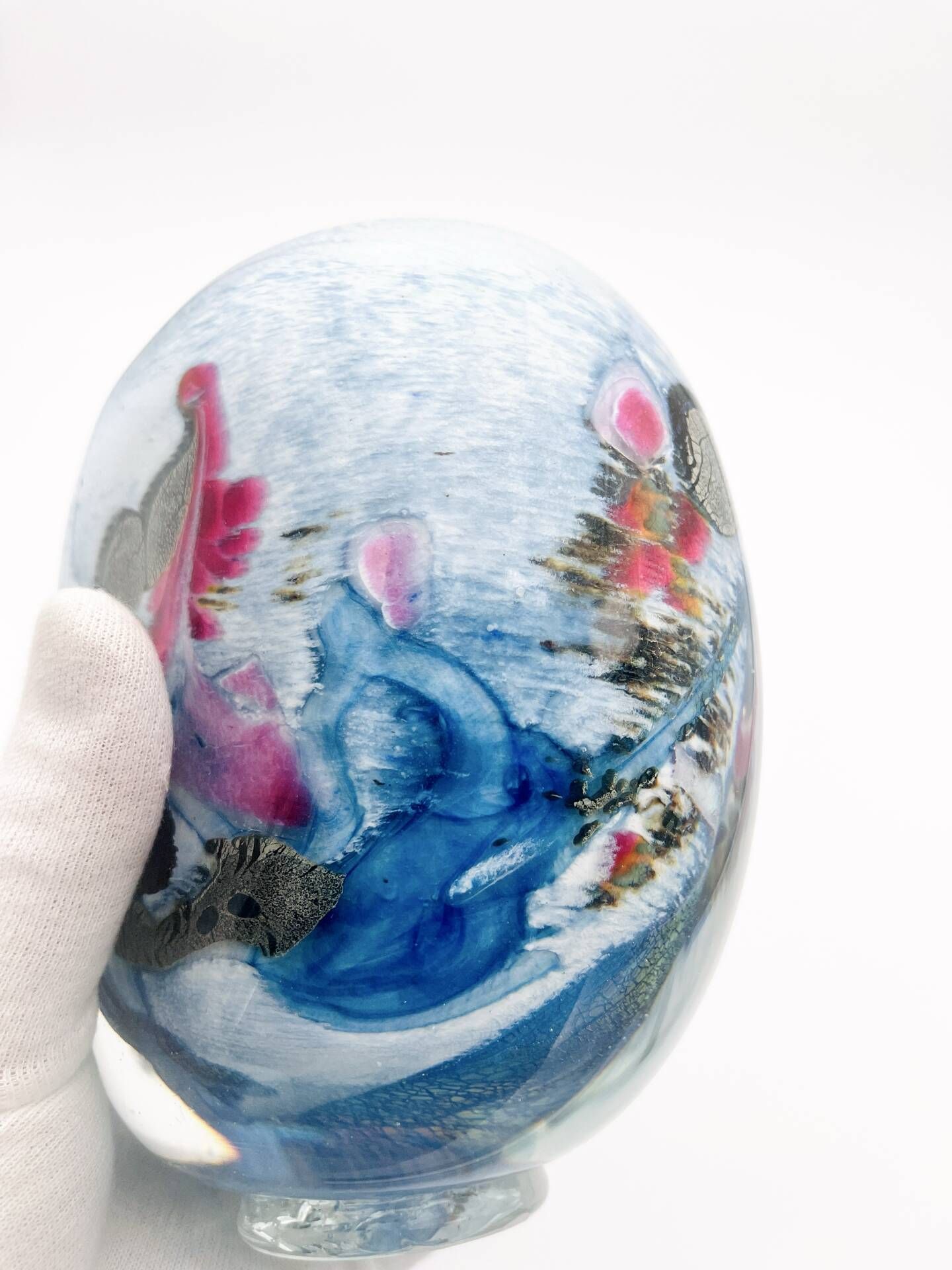 Vase Robert Pierini Studio Glass 1987 - 2.7kg - Signed - Drouot