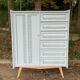 Wardrobe chest of drawers vintage compass feet 1950