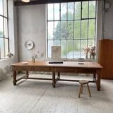 Solid walnut farmhouse castle table 1900 XXL