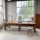 Solid walnut farmhouse castle table 1900 XXL