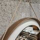 Vintage 1970s PVC and faux leather wall mirror