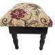 Foot Rest Stool Upholstered Floral Velvet Fabric With Drawer Vintage Deco
