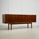 Rosewood and Teak Low Sideboard with Sliding Doors, 1960s