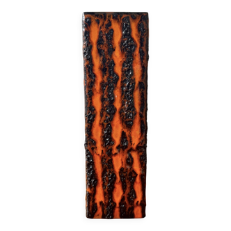 Vintage Orange Square Vase Fat Lava by Scheurich Keramik 423