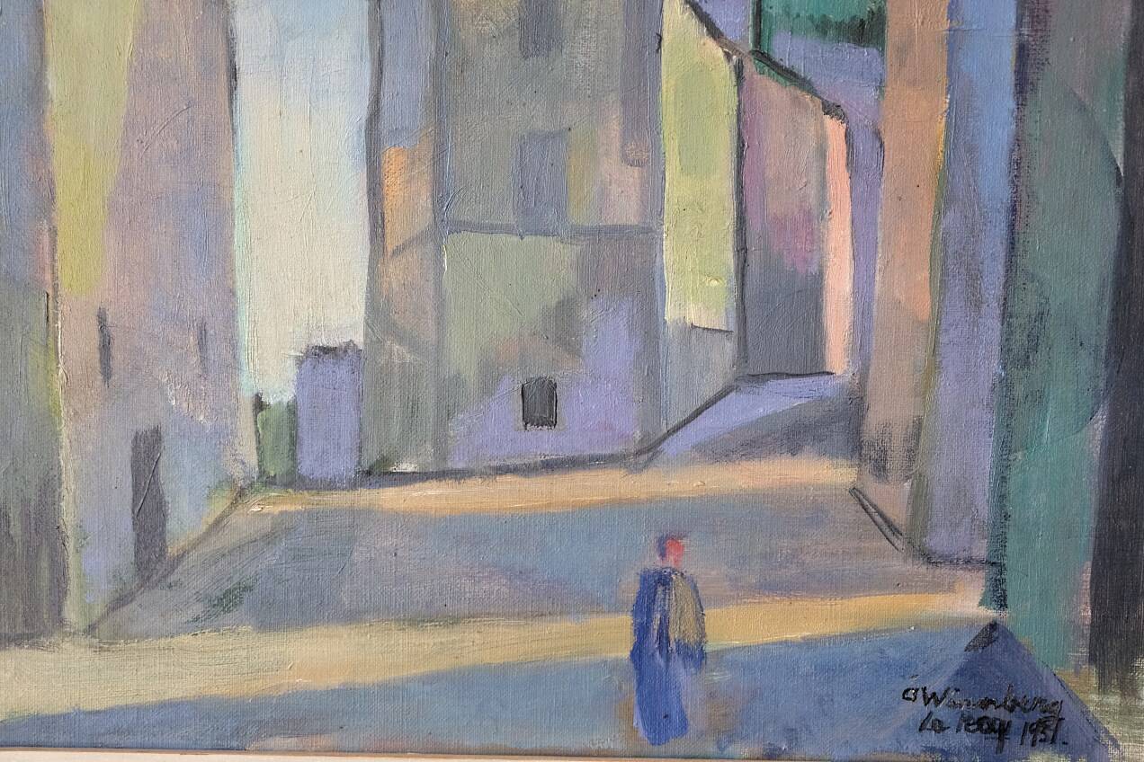 Oil on canvas cityscape 1951