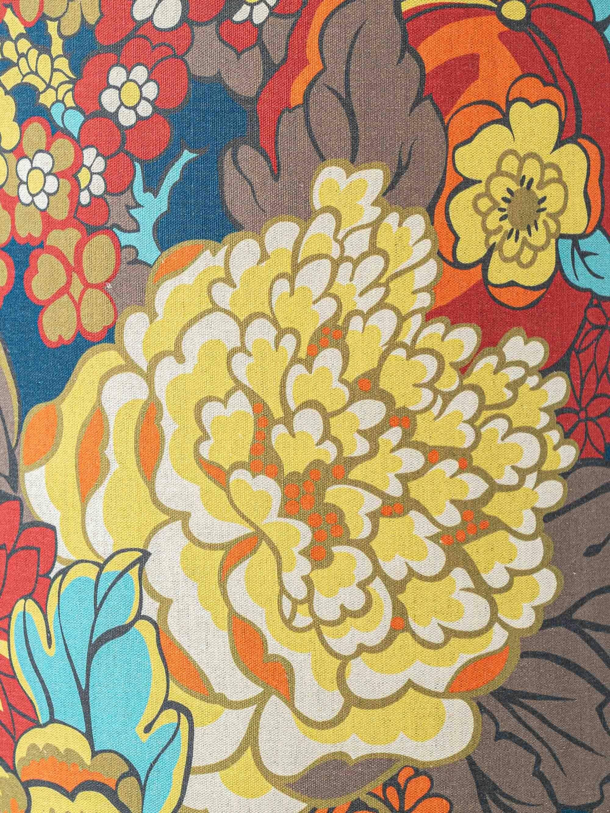 Lampe de table en céramique jaune espagnole, années 1960, abat-jour Liberty London rétro neuf