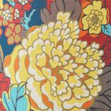 Lampe de table en céramique jaune espagnole, années 1960, abat-jour Liberty London rétro neuf