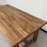 Large extendable solid oak farm table