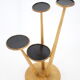 1960s wooden oak plant stand, czechoslovakia