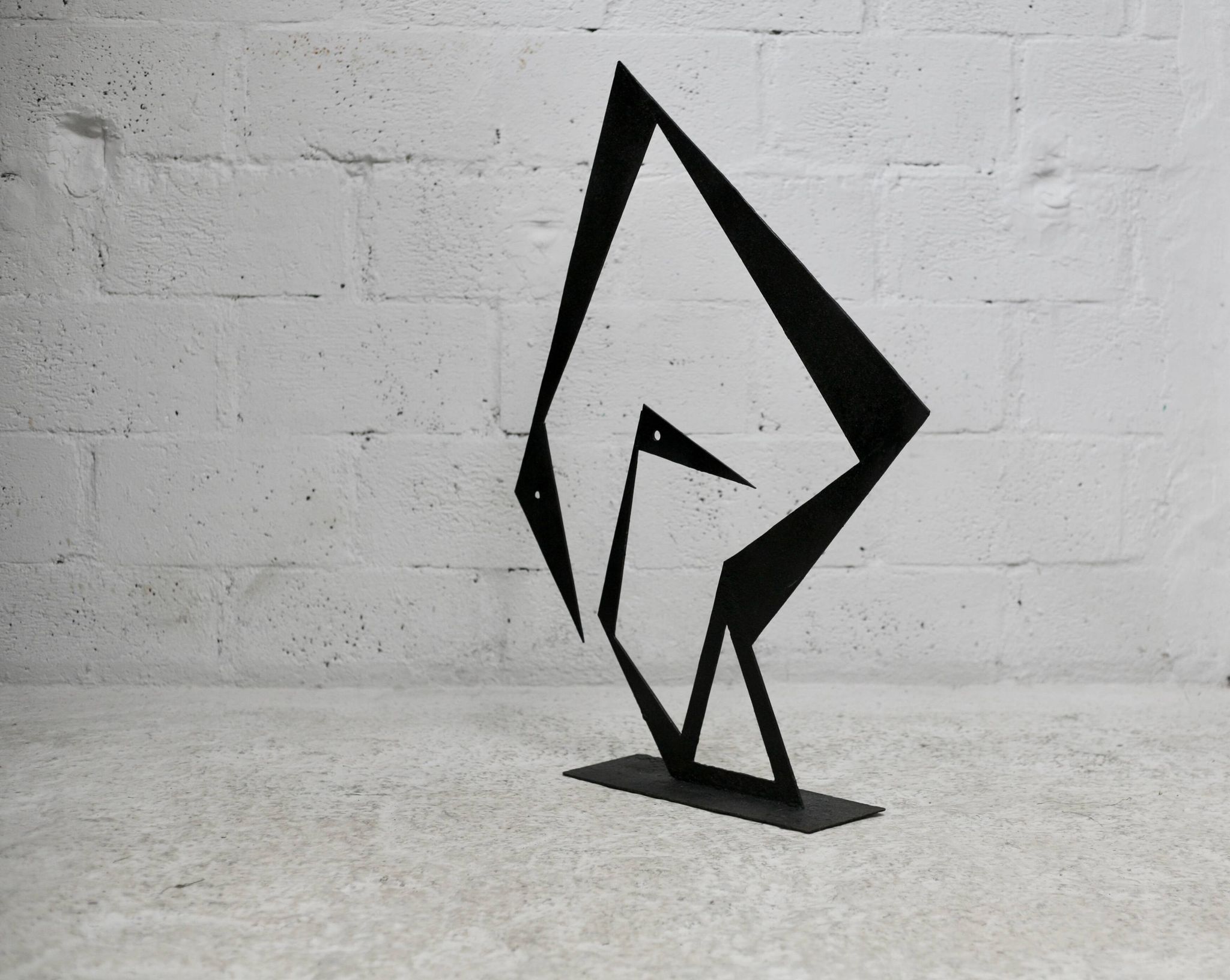 Steel sculpture, black, 1970s.