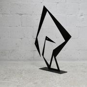 Steel sculpture, black, 1970s.