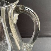 Broc verre soufflé et taillé XIXème