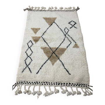 Tapis beni mrirt fait main taille 150 x 250 cm
