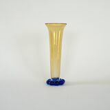 Glass vase “Amber & Cobalt Blue,” Swedish design, 1960s, manufacturer: Orre