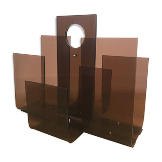 Vintage magazine holders in smoked plexiglass