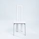 White Italian leather highback dining chairs by Ycami Italy, set of 4, 1980s