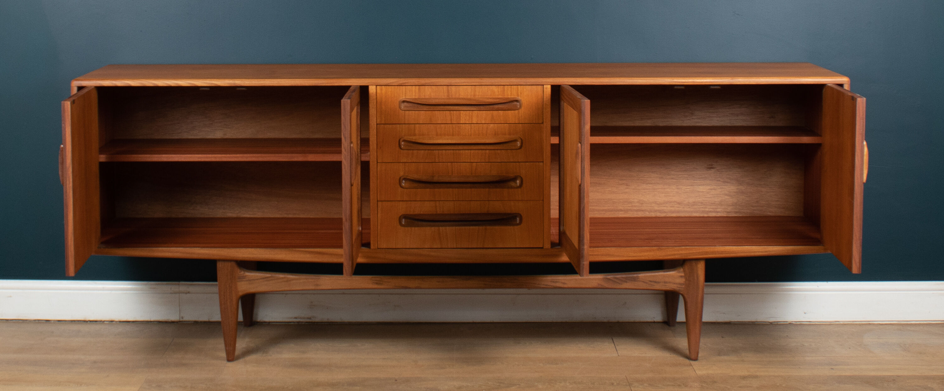 Long Restored Teak Retro 1960s G Plan Fresco Long John Mid Century Sideboard